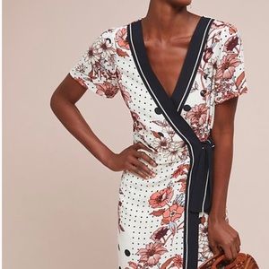 Anthropologie Maeve Polka Dot Wrap Dess